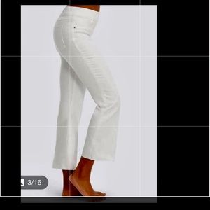 Spanx flare cropped jeans white